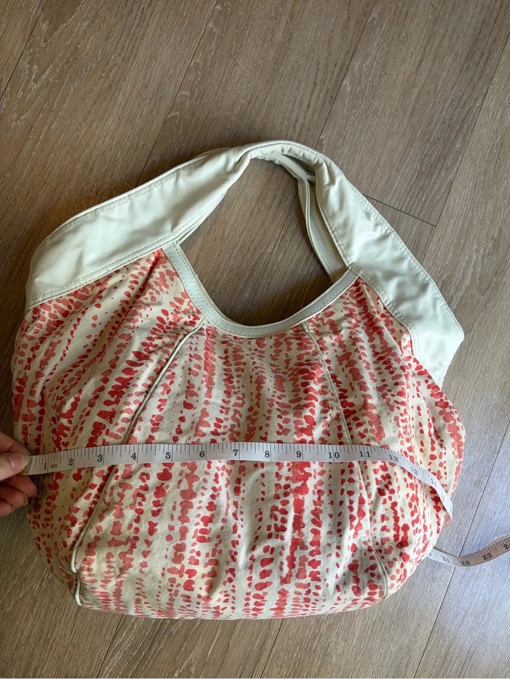 Y2K Cream & Coral Patterned Women’s Hobo Bag